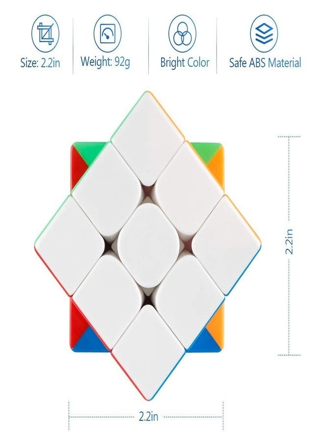 Authfort Speed Cube Bundle 2x2 3x3 Magic Cube Set 2x2 3x3 Stickerless Puzzle Toy (2 Pieces) - Image 3